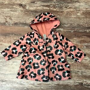 Little Me Pink Cheetah Rain Coat Spring Outdoor Weather, 12 Months